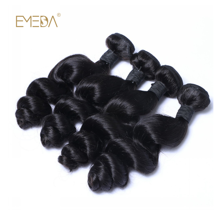 EMEDA Brazilian Human Hair Weave Deep Curly Black Hair Extensions HW011